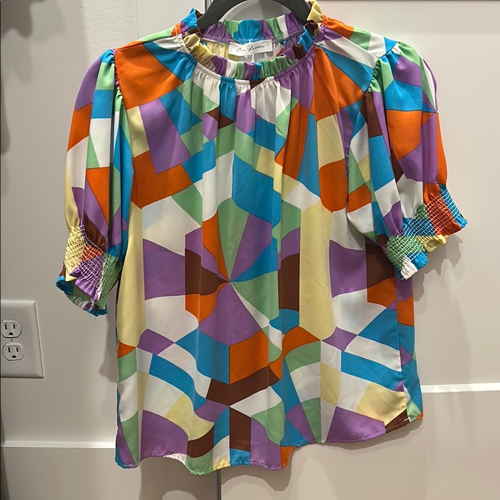 Colorful Geometric Blouse